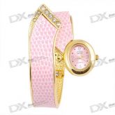 Relógio de quartzo Senhora Pulseira à moda (rosa)