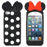 Estilo bowknot White Dot Capa de Silicone protetora para iPh