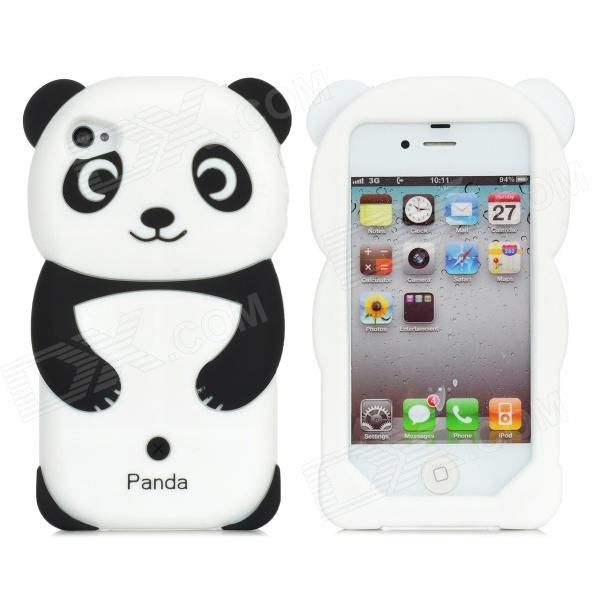 Panda bonito Estilo de volta caso de silicone para iPhone 4