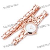 Moda decorativa Rose relógio de pulso de Ouro - Ouro (1 x 37