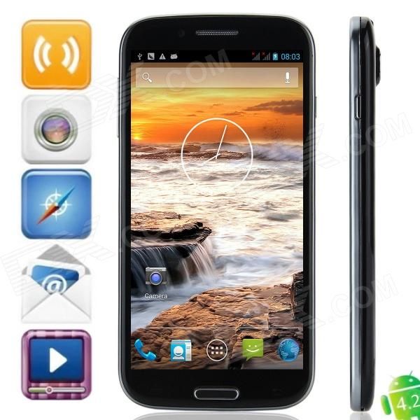 S4 MTK6589 Quad-Core Android 4.2.1 WCDMA Bar Telefone w / 5.