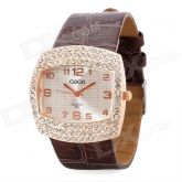 Lady Luxo Dial Square w / imitação de diamante relógio de pu